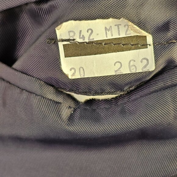 80s Jean Baptiste Caumont 3 Button Sport Coat Navy Taupe Wool Ventless Mens 42R - Picture 10 of 12